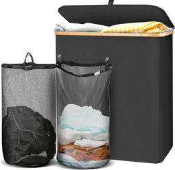 Lugia Wasmand - 141L - 2 Waszakken - Natuurlijk Bamboe - Zwart