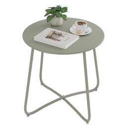 eSituro Ronde Tuin- en Balkon Tafel - Ø48 x H45 cm - Metaal Grijs