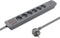 Qoltec Overspanningsbeveiliging | 6 stopcontacten | 2 x USB| 1.8m | Grijs.