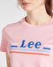 ESSENTIAL SLIM TEE - Katoen - Retro logo - La Pink