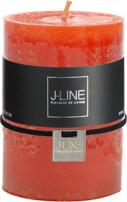 J-Line cilinderkaars - oranje - medium - 39U - 6 stuks