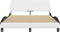 vidaXL - Bedframe - met - hoofdbord - kunstleer - wit - en - zwart - 140x190 - cm
