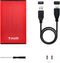 TooQ TQE-2527R - Externe Behuizing - USB 3.0 - Rood