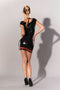 Latex jurkje zwart met rood - XL