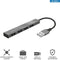 Trust Halyx - USB Hub - 4x USB 2.0 - Aluminium Grijs