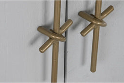 Gemakkelijk verplaatsbare meubels DKD Home Decor BAR Gouden Wit Ijzer Mangohout (85 x 45 x 110 cm)