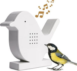QLT Decoratieve Vogel – Met Bewegingssensor & Vogelgeluiden – 16 x 15 x 4 cm – Wit