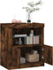 vidaXL - Dressoir - met - LED-verlichting - 60,5x37x67 - cm - gerookt - eikenkleur