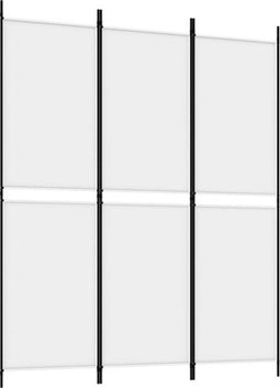 vidaXL - Kamerscherm - met - 3 - panelen - 150x180 - cm - stof - wit