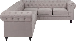 CHESTERFIELD - Hoekbank - Beige - Linkerzijde - 280 cm - Polyester
