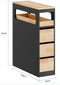 SoBuy BZR54-II-SCH - Lage badkamerkast - 4 Laden - Zwart - 65 x 23 x 82 cm