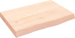 vidaXL - Wastafelblad - 60x40x(2-6) - cm - onbehandeld - massief - hout