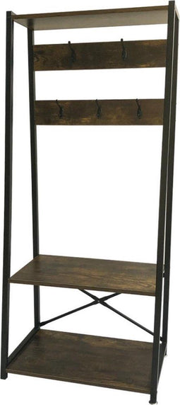 Staande kapstok Garderobe rek industrieel Stoer met schoenenrek 136 cm hoog
