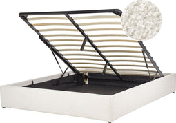 DINAN - Tweepersoonsbed - Wit - 160 x 200 cm - Bouclé