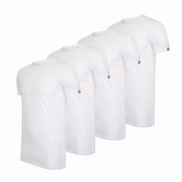 Cappuccino Italia - Heren 4-Pack T-shirt - Extra Lang - Wit - Maat L