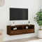 vidaXL - Tv-wandmeubel - 100x30x30 - cm - bewerkt - hout - bruin - eikenkleur