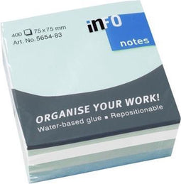 Info sticky notes - Iceland - 4 x 100 vel - 75x75mm - 3 kleuren blauw en wit - IN-5654-83
