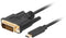 Lanberg CA-CMDV-10CU-0005-BK - Kabel USB C naar DVI-D - 500 cm - Zwart
