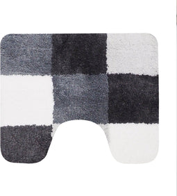 Dutch House Toiletmat Brest - WC Mat 60x50cm - Grijs - Antislip - Toiletmat met uitsparing - Badkamer Mat - WC Mat - Snel Absorberend - Snel Drogende Toiletmat