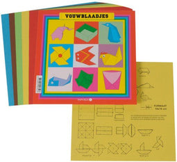 Papyrus Vouwbladen 16x16cm - 10 pakjes - Vrolijk gekleurd (10 stuks)
