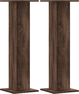 vidaXL - Plantenstandaards - 2 - st - 30x30x95 - cm - bewerkt - hout - bruin - eiken