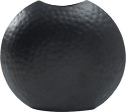 PTMD Oly Ovale Bloempot - 28 x 9 x 32 cm - Metaal - Zwart