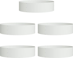 vidaXL - Tuinplantenbakken - 5 - stuks - Wit - 80x80x20 - cm - Staal
