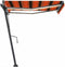 vidaXL - Luifel - handmatig - uittrekbaar - met - LED - 350x250 - cm - oranje - en - bruin