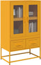 vidaXL - Hoge - kast - 68x39x111,5 - cm - staal - mosterdgeel