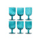 Set van bekers Home ESPRIT Turkoois Kristal 300 ml (6 Stuks)