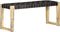 vidaXL - Bankje - 110 - cm - echt - leer - en - massief - mangohout - zwart