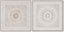 Schilderij Home ESPRIT Mandala Scandinavisch 100 x 4 x 100 cm (2 Stuks)