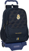 Schoolrugzak met Wielen Real Madrid C.F. Marineblauw 32 x 44 x 16 cm