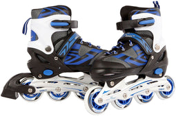 Street Rider Pro - Inline Skates - Aluminium frame 4 wielen remblokje - Blauw/Zwart