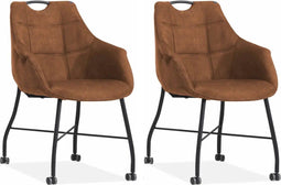 MX Sofa Eetkamerstoel Promise - Cognac (set van 2 stoelen)