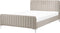 LUNAN - Tweepersoonsbed - Taupe - 140 x 200 cm - Fluweel