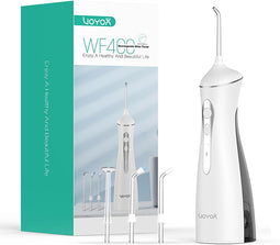 Draagbare Waterflosser WF400 Grijs, Elektrische Monddouche met 3 standen en 4 opzetstukken