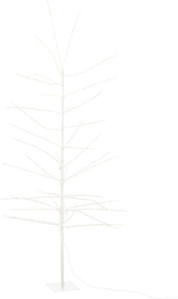 J-Line decoratie kerstboom Kaal - metaal - wit - LED lichtjes