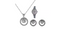 Pierre Cardin Classic - Polshorloge met sieradenset - Waterbestendig - Blauw/Zilver