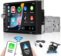 7 Inch 1 Din Autoradio Bluetooth met Wireless Carplay en Android Auto