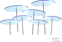 7 stuks! Zonnevangers Blauw groot 175x20 cm Cazador Del Sol