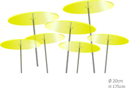 7 stuks! Zonnevangers Citroen geel groot 175x20 cm Cazador Del Sol