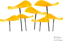 7 stuks! Zonnevangers Lucy Geel groot 175x20 cm Cazador Del Sol