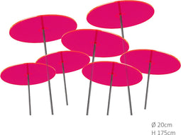 7 stuks! Zonnevangers Rood-Roze (kleur fuchsia) groot 175x20 cm Caz...