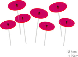 7 stuks! Zonnevangers Rood-Roze (kleur fuchsia) klein 25x8 cm Cazad...