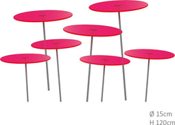 7 stuks! Zonnevangers Rood-Roze (kleur fuchsia) medium 120x15 cm Ca...