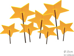 7 stuks! Zonnevangers Ster Geel medium 120x15 cm Cazador Del Sol