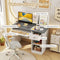 Coast Kinderbureau - Multifunctioneel Bureau met Toetsenbordlade en Opbergvakken - 90 x 45 x 90 cm - Wit/Grijs
