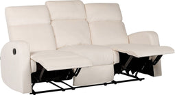 VERDAL - Driezitsbank handmatig verstelbaar - Wit - Fluweel