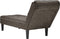 vidaXL - Chaise - longue - kussen - en - rechterarmleuning - kunstleer - donkergrijs